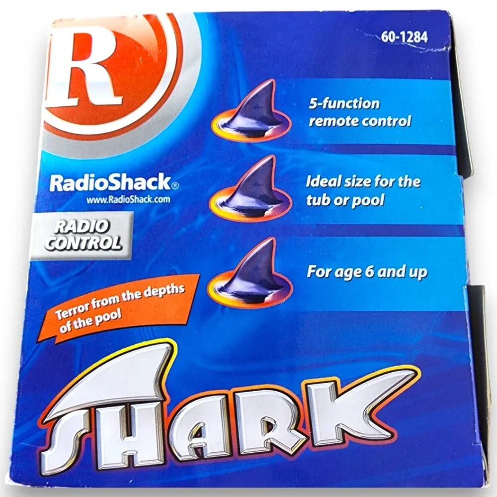 RADIO SHACK Radio Remote Control Shark-NEW in box- Kids Toys Pool Vintage